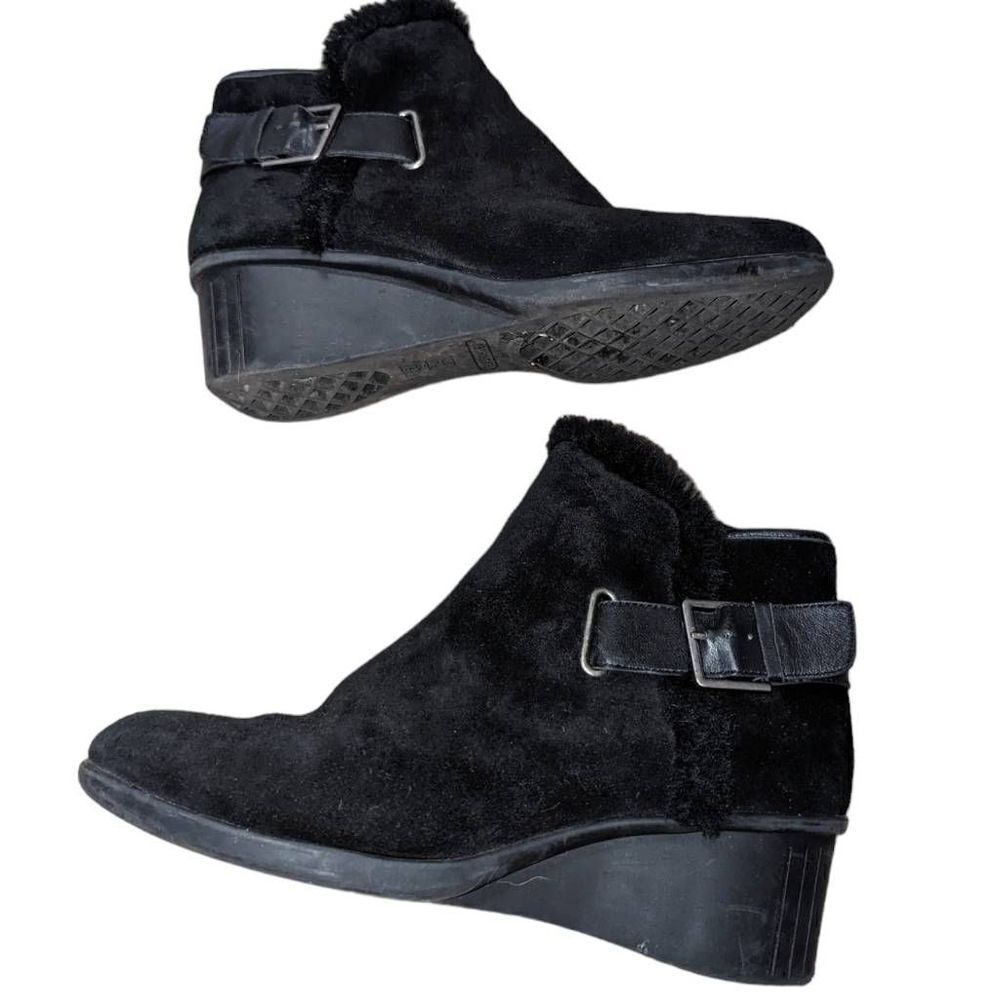 Aerosole Women’s Suede Wedge‎ Ankle Booties - Size 7.5 Black